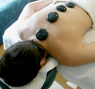Hot stone relaxation massage.