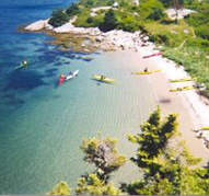 Sandy coves typify the coastline.