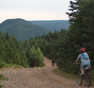 Cyclists on mountain.