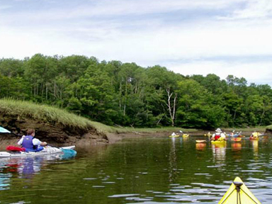Group kayaking adventure