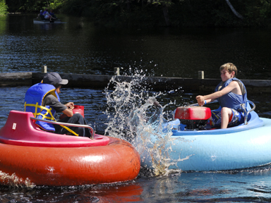 Everyone loves bumping and splashing in Ryerson Pond