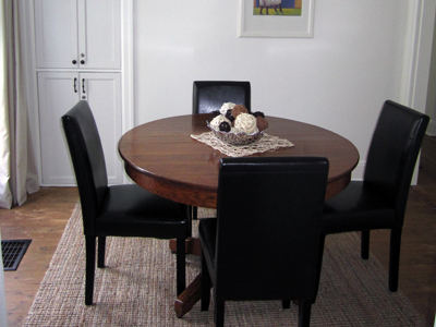 Dining room with walk-out to back deck & BBQ